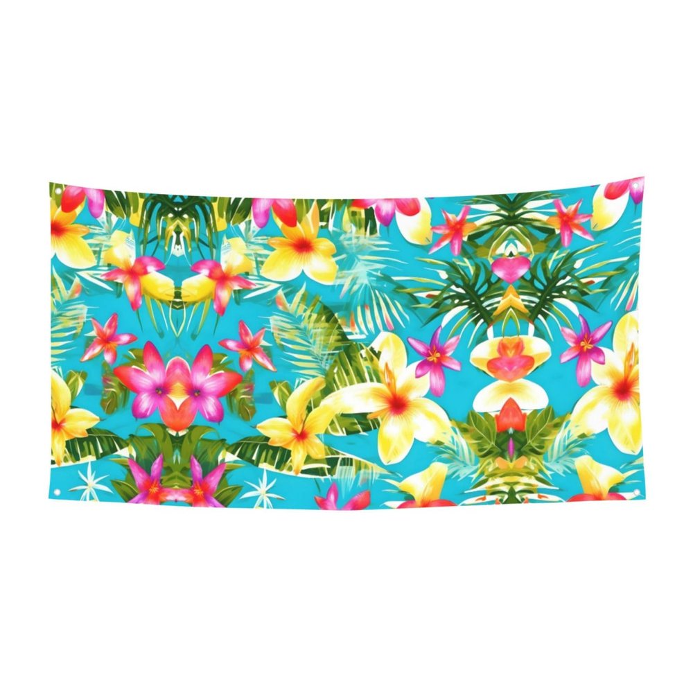 summer style hawaiian print Event background banner hanging flag 70" x 35 Inch Indoor Outdoor Party Decoration