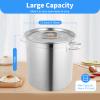 30 Quart Canning Pot Stainless Steel Soup Pot with Lid, Deep Stock Cooking Pot Canning Cookware for Home Kitchen Restaurant view 3