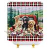 JEJOMEAG Dog Shower Curtain Cute Farmhouse Animals Retro Red Truck Rustic Daisy Floral Spring Country Fabric Bathroom Curtain with Hooks, 67x70 Inch view 2