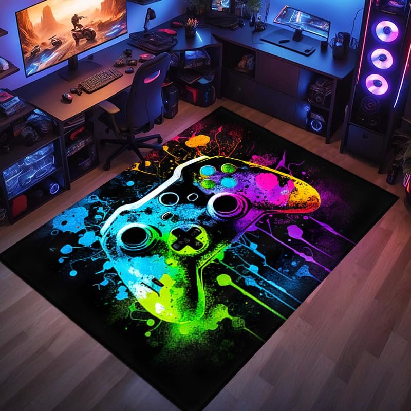 Gaming Rug - Game Rug for Boys Bedroom Game Room Carpet - 80x60 inches