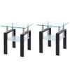 2 Pcs Clear Tempered Glass Small Table, End Table for Living Room, Sofa Table view 1