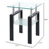 2 Pcs Clear Tempered Glass Small Table, End Table for Living Room, Sofa Table view 3