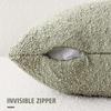 Foindtower Decorative Textured Boucle Throw Pillow Covers Accent Solid Pillow Cases Neutral Soft Cozy Couch Cushion Case for Chair Sofa Bedroom Living Room Home Decor 18x18 Inch,1PC,Dirty Sage Green view 2