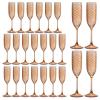 24 Pack Plastic Champagne Flutes Rose gold Champagne Glasses Unbreakable Wedding Toasting Glasses Diamond Wine Glasses Crystal Clear Party Wine Cups Vintage Drinking Glasses 5.5 OZ for Bridal Shower view 1