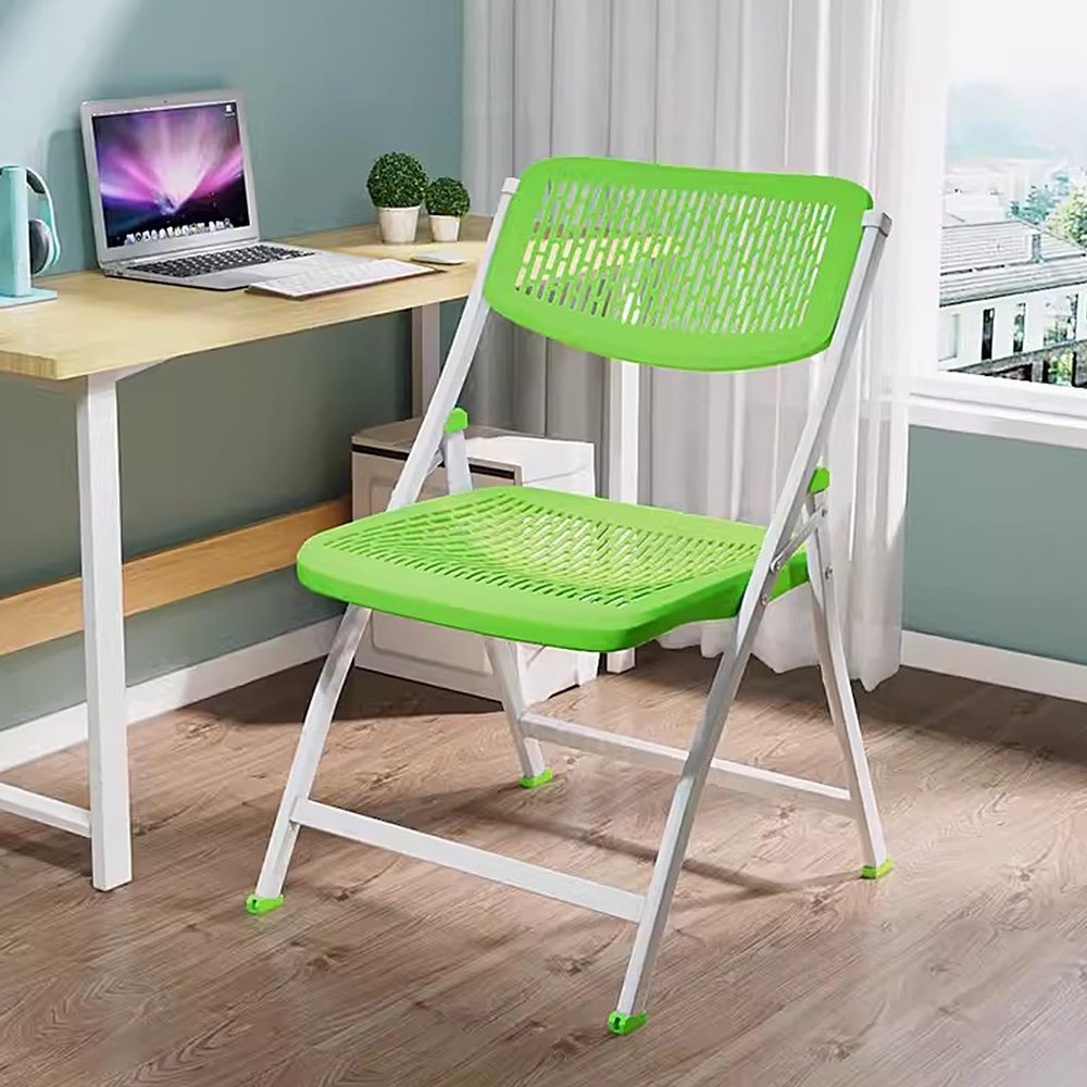 Ergonomic Folding Chair - Foldable Office Chair, Heavy Duty 440 lbs Capacity, Breathable Seat, Portable Chair for Home Office, Dining, Meeting & Outdoor Events(Green,1)