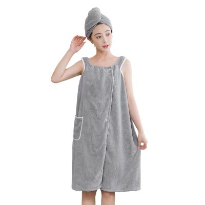 Womens Wearable Bath Towel Coral Soft Fleece Bathtub Shower Dress Bath Wrap Towel Bath Shower Cover Up Spa Beach Body Wrap