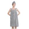 Womens Wearable Bath Towel Coral Soft Fleece Bathtub Shower Dress Bath Wrap Towel Bath Shower Cover Up Spa Beach Body Wrap view 2