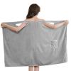 Womens Wearable Bath Towel Coral Soft Fleece Bathtub Shower Dress Bath Wrap Towel Bath Shower Cover Up Spa Beach Body Wrap view 3