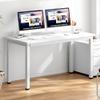 DlandHome Large Computer Desk, Composite Wood Board, Decent and Steady Home Office Desk/Workstation/Table 54.3inch White White view 1