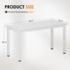 DlandHome Large Computer Desk, Composite Wood Board, Decent and Steady Home Office Desk/Workstation/Table 54.3inch White White view 2