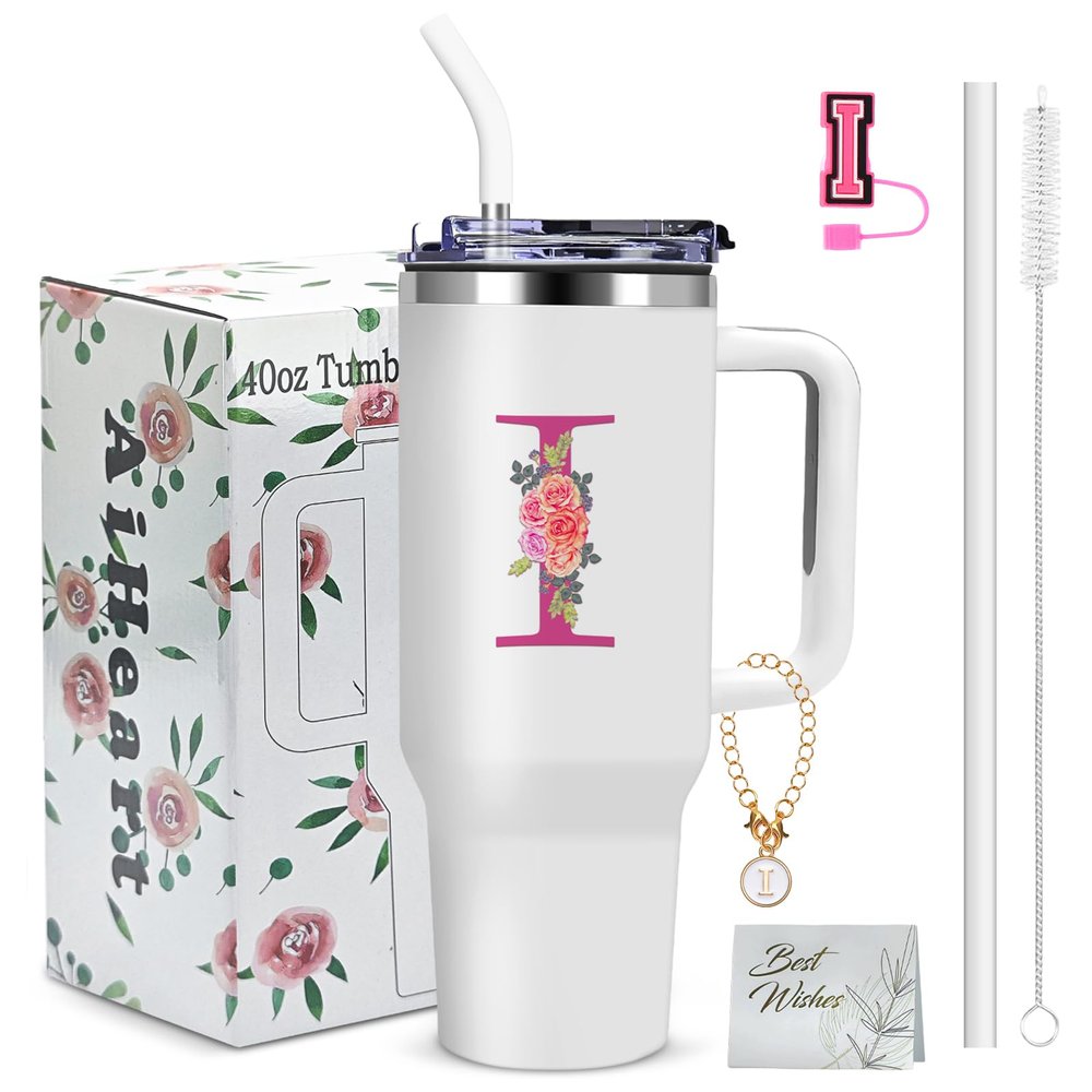 AiHeart Personalized Gifts for Women,Birthday Gift for Sister,Wife,Best Friend,Monogrammed Customized Gifts,Travel Tumbler,Iced Coffee Tumbler,for Christmas,Halloween-I