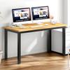 DlandHome Large Computer Desk, Composite Wood Board, Decent and Steady Home Office Desk/Workstation/Table 54.3inch Teak Black view 1