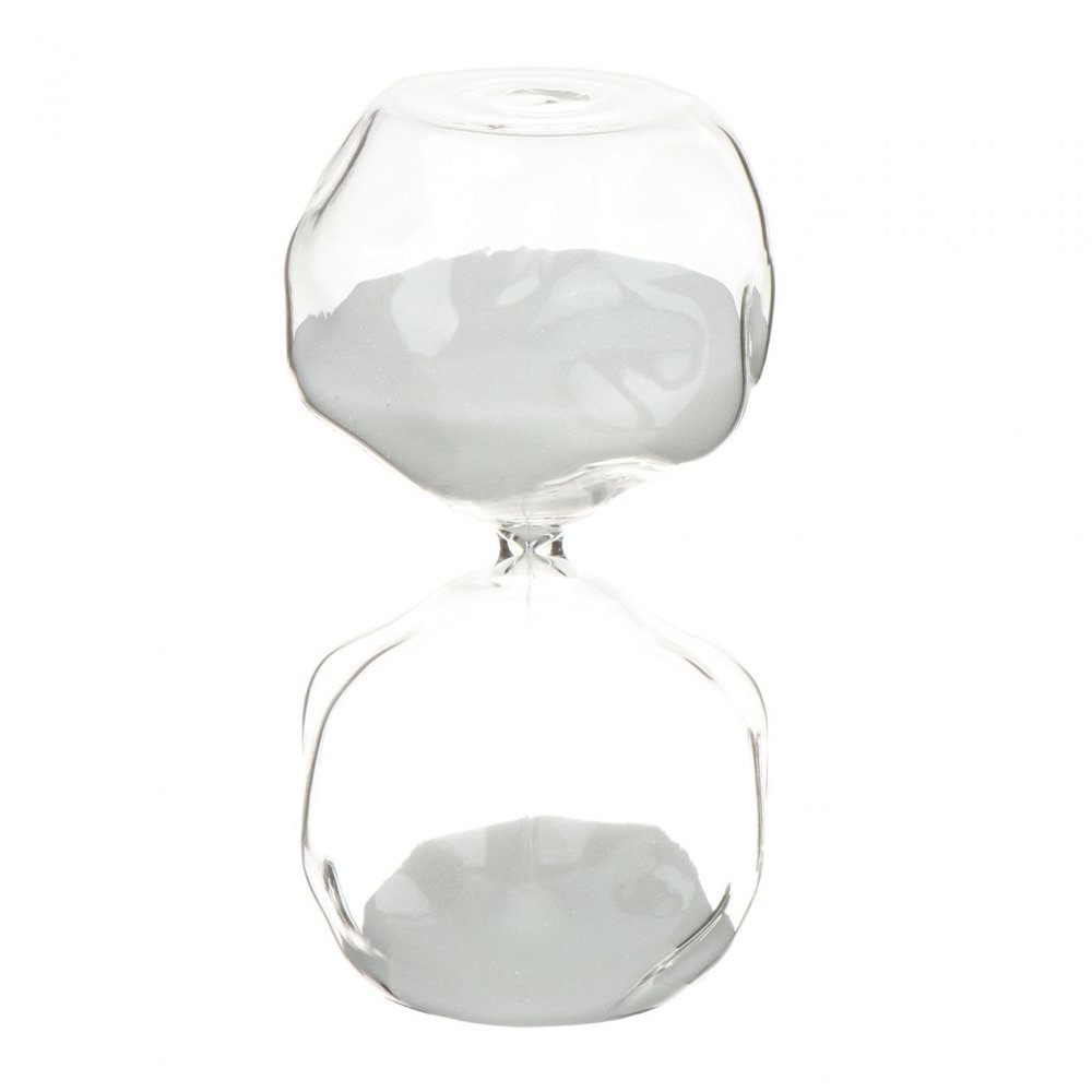 Qianly Glass Hourglass Sand Clock Sand Timer Sandglass for Gift Bedroom Bathroom Desktop Home, White