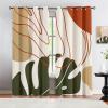 Abstract Floral Art Background Curtains for Bedroom, Bohemian Color Block Art 3D Printed Drapes, Grommet Thermal Insulated Window Treatments, for Living Room Kitchen Hotel (31.5"W x 63"L ) x 2 view 1