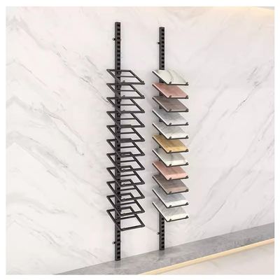 zktoermn 2pcs Wall Display Tile Holder, Floor Tile Display Stand, Metal Sample Organiser Holder, for Ceramic Tiles/Marble Floors/Wooden Doors/Window Sills(Black,2.2m(7.2ft))