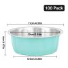 Beasea 8oz Aluminum Ramekins, 100 Pack 3.9" Mini Disposable Baking Foil Cups Ramekin Cup Cupcake Aluminum Baking Cups for Party - Lake Blue view 2