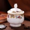 DYKKLKQ Porcelain Tea Set Tea Cup and Saucer Set, Coffee Service for 6, Wedding Teapot Sugar Bowl Cream Pitcher, China Coffee Set,A view 3