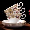DYKKLKQ Porcelain Tea Set Tea Cup and Saucer Set, Coffee Service for 6, Wedding Teapot Sugar Bowl Cream Pitcher, China Coffee Set,A view 4