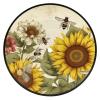 Record Coasters for Drinks CD Coasters Bees Sunflowers Daisy Rose Flowers Round Coasters Absorbent Cup Mat Anti-Slip Drink Coasters Heat Resistant Vinyl Disk Coasters for Bar Party Home Decoration view 1
