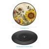 Record Coasters for Drinks CD Coasters Bees Sunflowers Daisy Rose Flowers Round Coasters Absorbent Cup Mat Anti-Slip Drink Coasters Heat Resistant Vinyl Disk Coasters for Bar Party Home Decoration view 2