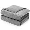 Wemore Minky Dot Weighted Blanket for Adults Twin Size 12 lbs, Soft Cozy Heavy Blanket, Breathable Blanket for All-Season with Glass Beads, Grey 60 x 80 inches view 1