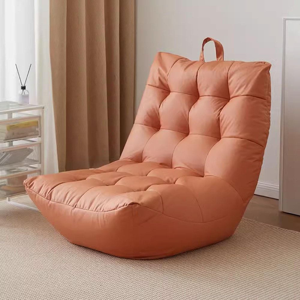 Sofa Chair Large High-Density Foam Filled Sofa, Suitable for Teenagers, Adults, Games, Reading and Watching TV(Orange,A)