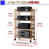 LZMZMQ Home Stereo Racks and Stands on Wheels, Mobile Bamboo Audio Amplifier Media Cabinet 2 3 4 5 Layer Adjustable Height, Living Room/Bedroom/Farmhouse Standing AV Media Shelf(Wood,L 80cm/H 4Tier) view 2