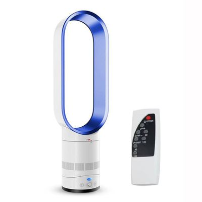 16in Bladeless Fan Tower FA Floor Standing Fans with Remote Table Cooling Fan Low Noise 90Oscillation for Bedroom Whole Room Home Office(Blue)