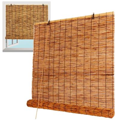 Bamboo Roll Up Blind Sunshades For Patio Indoor/outdoor Porch Privacy Blinds 20" 26" 30" 32" 36" 40" 46" 48" 52" 54" 60" 72" 76" Wide Light Filtering Roller Blinds Window Shades Cordless(50''W x 48''H