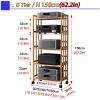 LZMZMQ Home Stereo Racks and Stands on Wheels, Mobile Bamboo Audio Amplifier Media Cabinet 2 3 4 5 Layer Adjustable Height, Living Room/Bedroom/Farmhouse Standing AV Media Shelf(Brown,L 70cm/H 5Tier) view 2