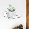 DIYEAH 2pcs U-Shaped Clear Floating Shelf Wall Mounted Storage for Small Items Modern Minimalist Design No Damage Installation for Kitchen Bathroom Living Room Decor view 2