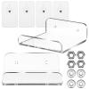 DIYEAH 2pcs U-Shaped Clear Floating Shelf Wall Mounted Storage for Small Items Modern Minimalist Design No Damage Installation for Kitchen Bathroom Living Room Decor view 4