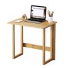 JOMRTS Computer Desk Foldable Solid Wood Computer Desk, Home Office Compact Desk/Notebook Workbench, Can Bear 300kg/661ib (Wood Color 100x55x75cm) view 1