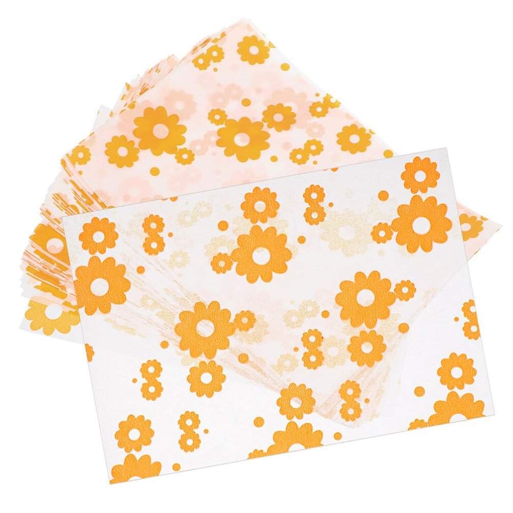 Beavorty Flower Pattern Candy Wrapping Paper 200 Sheets Baking Paper Perfect for Cookies Nougat Sweets Packaging