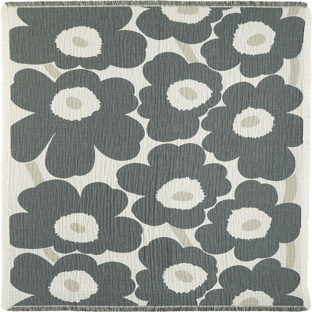 MARIMEKKO Unikko Blanket  Refine Your Home Dcor with Our Iconic White, Charcoal and Sand Decorative Throw Blankets for Sofa (59 x 86 Inch)