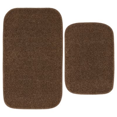Garland Rug Gramercy Washable Bath Rug  Soft, Plush, Absorbent, Quick-Dry, Durable, 2 Piece Rug Set (17"x24" and 20"x34"), Cinnamon