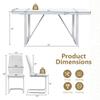 71 Modern Dining Table Set for 8, White Dining Tabletop and Silver Metal Frame, Rectangle Dining Room Table with 8 White Upholstered Dining Chairs. Dinner table Set for Kitchen and Dining Room. view 3