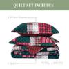 Elegant Comfort 3-Piece Plaid Patchwork Reversible Quilt - Soft Bedspread with Matching Pillow Shams, Heavy Weight Premium Stitching All Season Quilted Coverlet - California King, Burgundy view 4