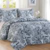 Elegant Comfort 3-Piece Boho Paisley Floral Patchwork Reversible Quilt - Soft Premium Bedspread with Matching Pillow Shams, Premium Stitching All Season Quilted Coverlet - California King, Gray view 2