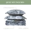 Elegant Comfort 3-Piece Boho Paisley Floral Patchwork Reversible Quilt - Soft Premium Bedspread with Matching Pillow Shams, Premium Stitching All Season Quilted Coverlet - California King, Gray view 4