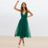 Udeniy Womens Trendy Summer Dresses Short Sleeve V Neck Boho Maxi Dress Flowy Lace Dress Floral Cocktail Dress with Belt view 2