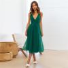 Udeniy Womens Trendy Summer Dresses Short Sleeve V Neck Boho Maxi Dress Flowy Lace Dress Floral Cocktail Dress with Belt view 4