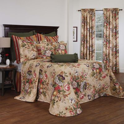 Thomasville At Home Queensland Autumn Bedspreads, Cal-King 118"" Long x 114"" Wide, Single Cotton Bedspread (1), Bedroom, BCK7820