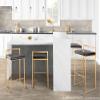 Fuji Stacker Counter Stools for Kitchen Counter in Gold Metal, Counter Height Chairs, Bar Stools Set of 2, Counter Height Chairs, Bar Stools for Kitchen Island (Black Faux Leather) view 2