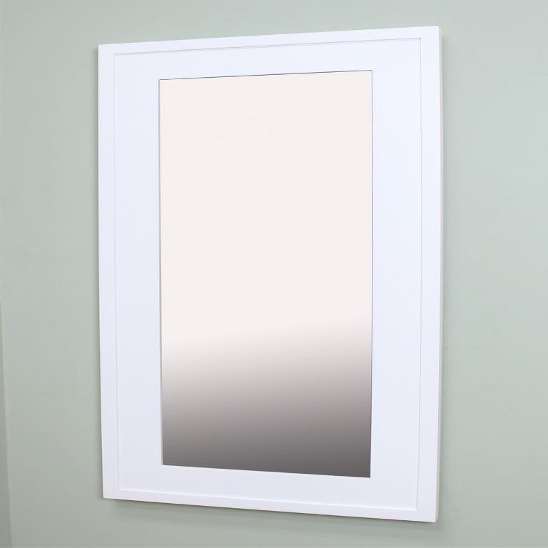 Fox Hollow Furnishings 14x36 Recessed Mirroed Medicine Cabinet (Contemporary White)
