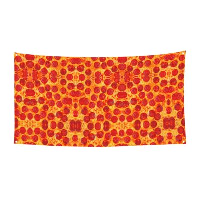3D Pizza Pepperoni print Event background banner hanging flag 70" x 35 Inch Indoor Outdoor Party Decoration
