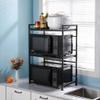 ENGENDER Kitchen Storage Rack Kitchen Storage Rack Microwave Rack Oven Rack Floor-Standing Kitchen Storage Rack with Rice Cooker Storage and Storage Cookware Shelves(A) view 3