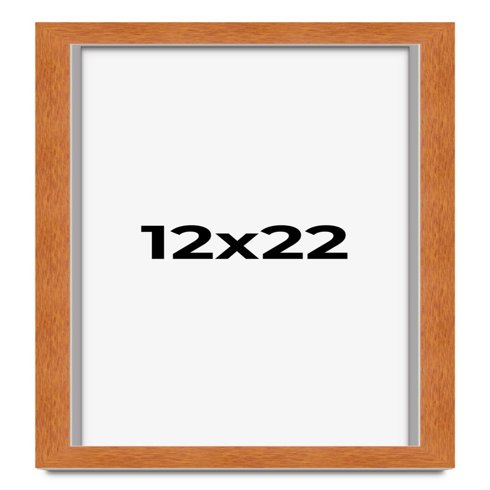 12x22 Frame Brown Honey Pecan Solid Wood Picture Frame | 1.2 Inch Moulding Width | 0.5 Inch Rabbet Depth | Hamilton Collection | with UV Acrylic Plexiglass, Foam Board Backing & Hanging Hardware