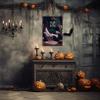 Halloween Witch Poster Gothic Boudoir Decor Welcome To My Boo Doir Ghost Print Dark College Poster Romantic Goth or Emo Present Pink Roses Paintings Print for Bedroom Home Decor 12X16inch Unframed view 2