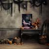 Halloween Witch Poster Gothic Boudoir Decor Welcome To My Boo Doir Ghost Print Dark College Poster Romantic Goth or Emo Present Pink Roses Paintings Print for Bedroom Home Decor 12X16inch Unframed view 4